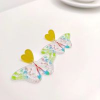 Women's Cartoon Style Cute Insect Heart Arylic Earrings Butterfly Drop Earrings sku image 2