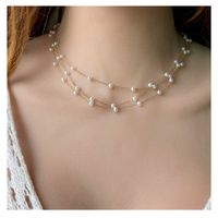 Einfacher Stil Geometrisch Legierung Überzug Perle Halskette main image 1