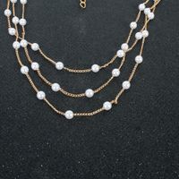 Einfacher Stil Geometrisch Legierung Überzug Perle Halskette main image 2