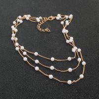 Einfacher Stil Geometrisch Legierung Überzug Perle Halskette main image 4