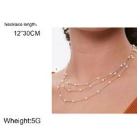 Simple Style Geometric Alloy Plating Pearl Necklace main image 5