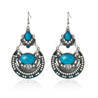 Ethnic Style Water Drop Alloy Plating Inlay Artificial Crystal Earrings main image 9