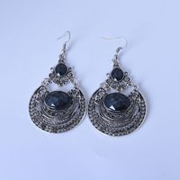 Ethnic Style Water Drop Alloy Plating Inlay Artificial Crystal Earrings main image 4