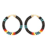 Bohemian Color Block Glass Handmade Earrings sku image 5