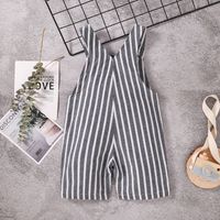 Simple Style Stripe Cotton Overalls Baby Clothes main image 1