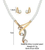 Fashion Geometric Alloy Plating Inlay Artificial Rhinestones Artificial Pearls Jewelry Set 1 Set main image 4