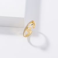 Fashion Geometric Heart Shape Copper Open Ring Inlay Zircon Copper Rings 1 Piece main image 1