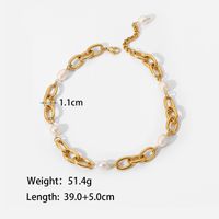 Women's Fashion Simple Style Geometric Stainless Steel Artificial Pearls Bracelets sku image 2