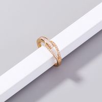 Fashion Geometric Copper Open Ring Inlaid Zircon Copper Rings 1 Piece main image 3