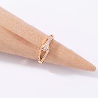 Fashion Geometric Copper Open Ring Inlaid Zircon Copper Rings 1 Piece main image 5