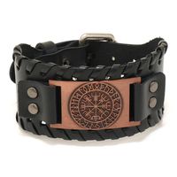 Hot Sale Leather Bracelet Retro Woven Compass Men's Leather Bracelet Wholesale Nihaojewelry sku image 3