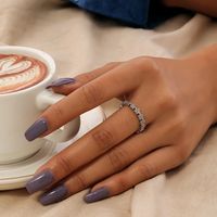 Simple Style Geometric Copper Rings Inlay Zircon Copper Rings 1 Piece main image 1