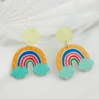 Women's Cute Clouds Rainbow Synthetic Resin Earrings Earrings sku image 2