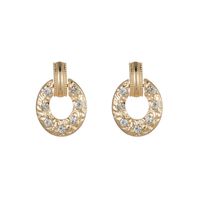 Femmes Mode Rond Alliage Des Boucles D'oreilles Plaqué Or Strass Boucles D'oreilles main image 4