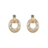 Women's Fashion Round Alloy Earrings Gold Plated Rhinestone Earrings main image 4