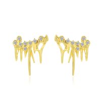 Exaggerated Geometric Alloy Artificial Gemstones Ear Studs sku image 1