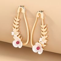 Wholesale Jewelry 1 Pair Sweet Flower Alloy Resin Earrings sku image 1