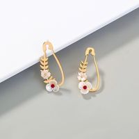 Wholesale Jewelry 1 Pair Sweet Flower Alloy Resin Earrings main image 1
