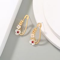 Wholesale Jewelry 1 Pair Sweet Flower Alloy Resin Earrings main image 4
