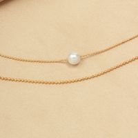 Women's Simple Style Solid Color Imitation Pearl Alloy Necklace Layered Necklaces main image 4