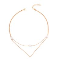 Women's Simple Style Solid Color Imitation Pearl Alloy Necklace Layered Necklaces main image 5