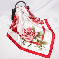 Women's Fashion Printing Satin Printing Silk Scarves sku image 9