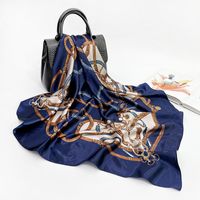 Women's Elegant Fashion Printing Satin Printing Silk Scarves sku image 6