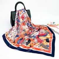 Women's Elegant Fashion Printing Satin Printing Silk Scarves sku image 10