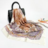 Women's Elegant Fashion Printing Satin Printing Silk Scarves sku image 17