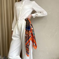 Women's Elegant Fashion Printing Satin Printing Silk Scarves main image 3