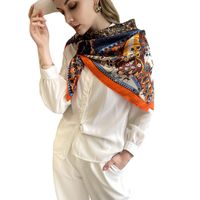 امرأة أنيق موضة طباعة صقيل طباعة الحرير والأوشحة main image 2