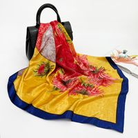 Women's Elegant Fashion Printing Satin Printing Silk Scarves sku image 22