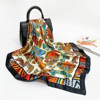 Women's Elegant Fashion Printing Satin Printing Silk Scarves sku image 27
