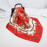 Women's Elegant Printing Satin Printing Silk Scarves sku image 23