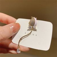 Women's Sweet Water Drop Flower Alloy Earrings Plating Artificial Rhinestones Earrings main image 4