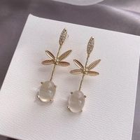 Women's Fashion Leaf Alloy Ear Studs Plating Crystal Earrings main image 1