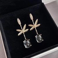 Women's Fashion Leaf Alloy Ear Studs Plating Crystal Earrings main image 3
