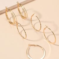 Exaggerated Round Metal Plating No Inlaid Hoop Earrings main image 3