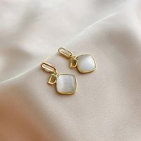 Women's Fashion Square Alloy Ear Studs Plating Opal Earrings main image 3