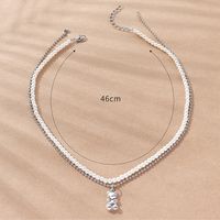 Fashion Bear Alloy Artificial Pearls Pendant Necklace main image 2