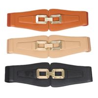 Simple Style Solid Color Pu Leather Alloy Corset Belt Metal Button main image 1