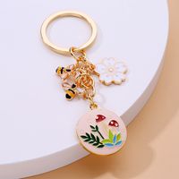 Cute Flower Bee Butterfly Alloy Dripping Oil No Inlaid Key Chains sku image 5