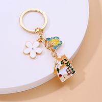 Cute Flower Bee Butterfly Alloy Dripping Oil No Inlaid Key Chains sku image 6
