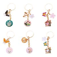 Cute Flower Bee Butterfly Alloy Dripping Oil No Inlaid Key Chains main image 3
