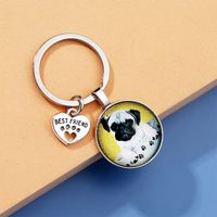 Cute Dog Wolf Alloy Glass Casting No Inlaid Key Chains main image 1
