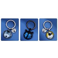 Cute Dog Wolf Alloy Glass Casting No Inlaid Key Chains main image 5