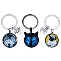 Cute Dog Wolf Alloy Glass Casting No Inlaid Key Chains main image 4