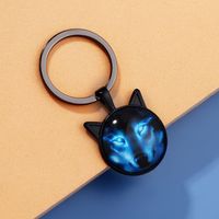 Cute Dog Wolf Alloy Glass Casting No Inlaid Key Chains sku image 1