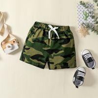 Basic Animal Letter Cotton Fake Drawstring Elastic Waist Shorts Suits Baby Clothes main image 4