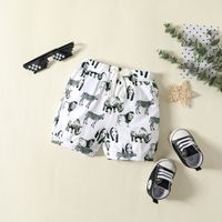 Basic Animal Letter Cotton Fake Drawstring Elastic Waist Shorts Suits Baby Clothes main image 8